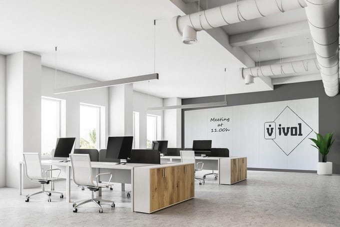 IVOL Complete whiteboardwand zonder rand (5 panelen) - 200x500 cm - Wit