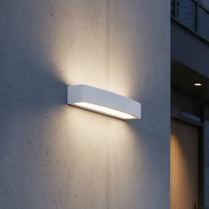 Ideal Lux buitenwandlamp Andromeda, wit, breedte 45 cm, E27