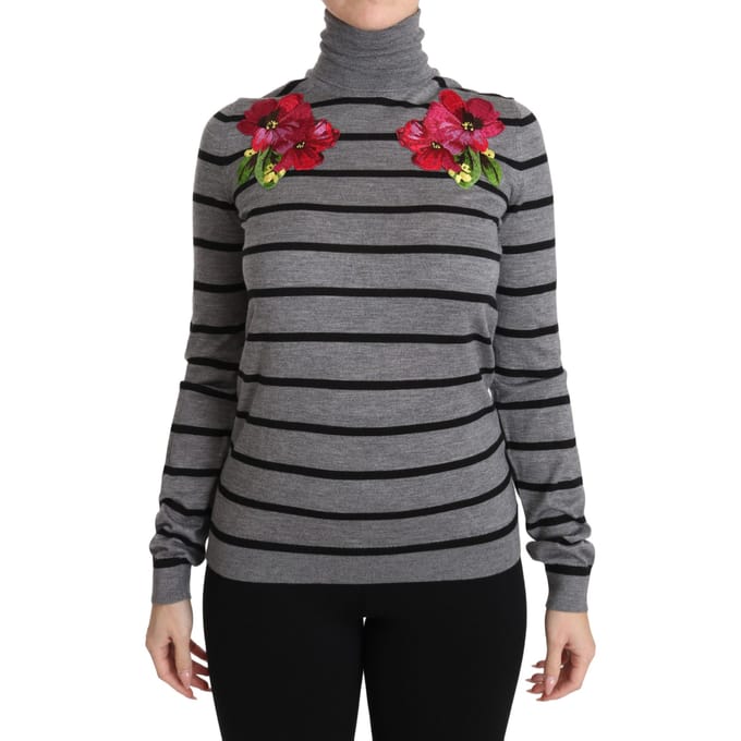 Dolce & Gabbana Vrouwentrui in grijs kasjmier Zijde Coltrui