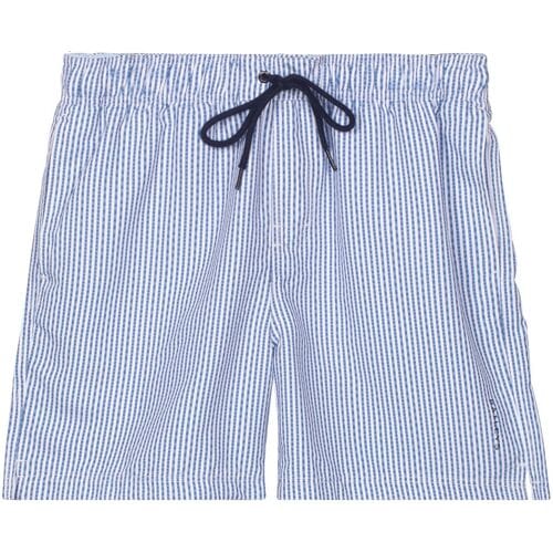 Baileys Swim Short Allover Printed Seersucker Stripe Delft Blue / male