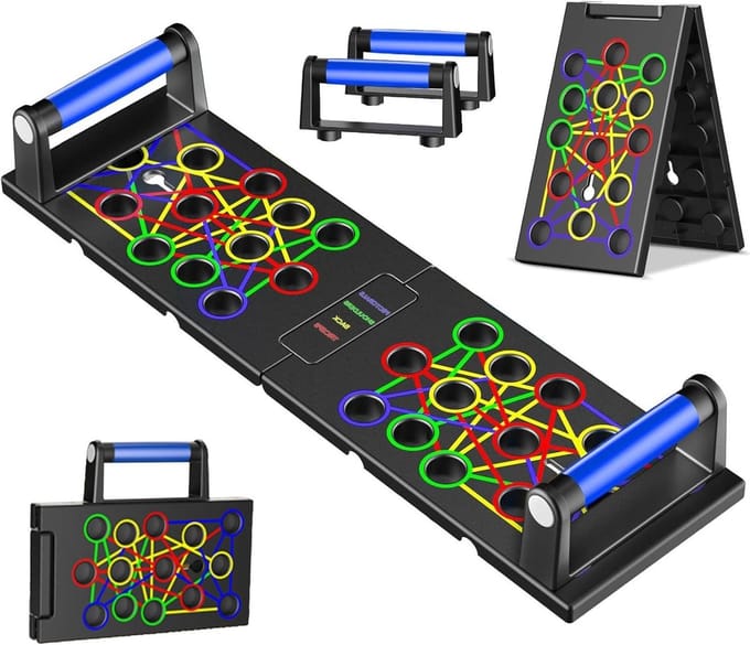 Multifunctioneel 24-in-1 Push Up Board voor Thuis Workouts, Vouwbaar en Draagbaar, Ideaal voor Spiertraining en Krachttraining