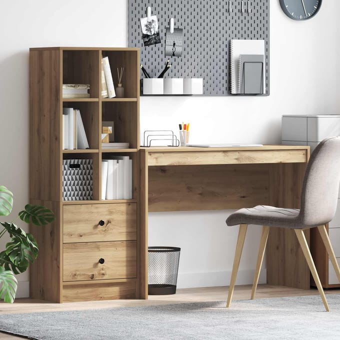 vidaXL - Bureau - Artisan - Eiken - 145,5 - x - 40 - x - 127 - cm - 2 - st