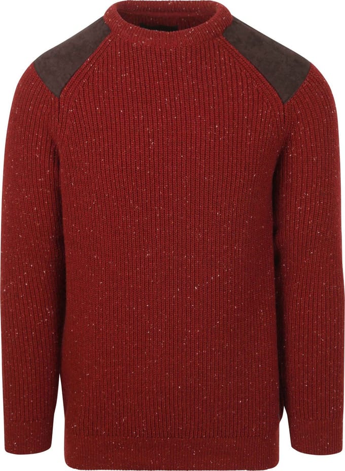 Barbour Trui Raisthorpe Lamswol Rood - Maat XL - Heren