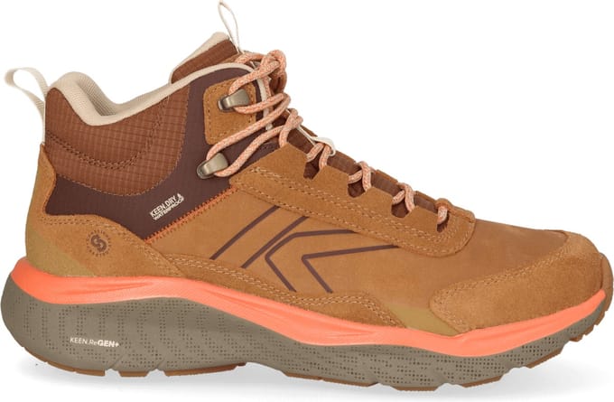 Leiki Mid Leather Dames Wandelschoenen Leer Cognac Waterdicht