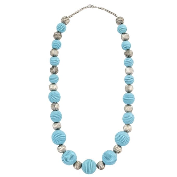 Behave – Statement damesketting – Zomerse boho look – Hout touw zilverkleur