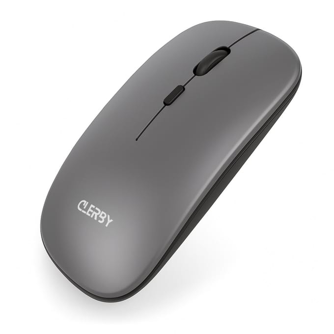 Clerby - Draadloze Muis - Stille klik - Bluetooth - Computermuis - Links & Rechtshandig - Grijs