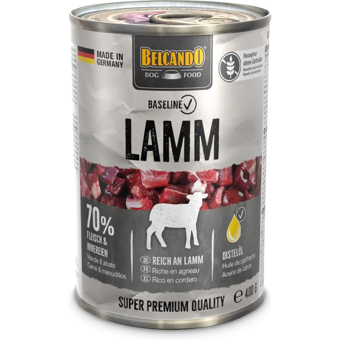 Voordeelpakket: 24x400g Belcando Baseline lam natvoer voor honden