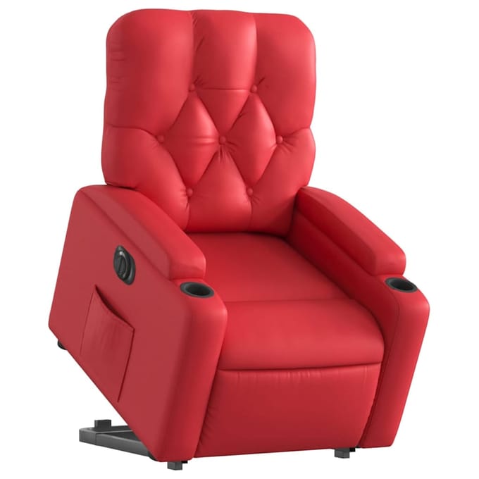 vidaXL - Sta-op-stoel - elektrisch - kunstleer - rood
