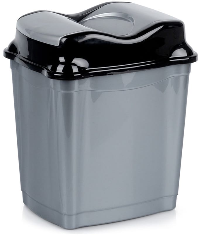 Prullenbak Plastic Grijs 16 l - Afvalmand - Afvalemmer