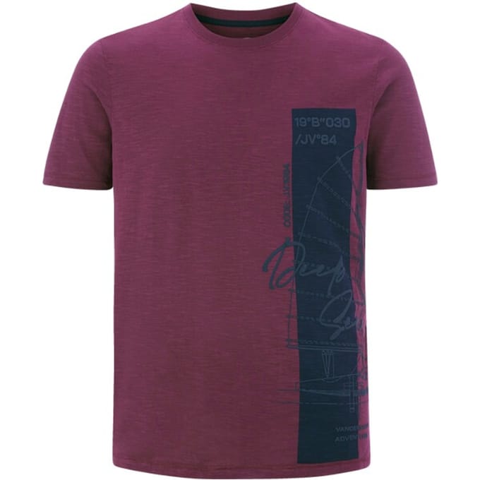Jan Vanderstorm herren T-Shirt - 64/66 - donkerrood - Plus Size
