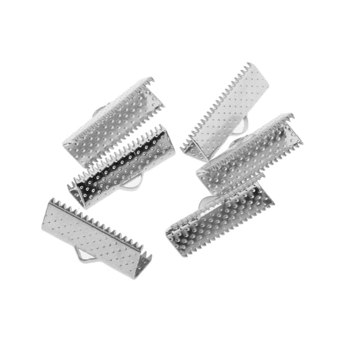 200 pièces 20/13mm ruban de serrage mat cordon à sertir embout connecteurs de Bracelet as described gray