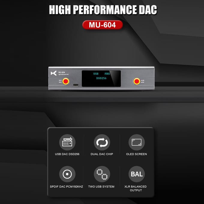 XDuoo MU604 décodeur de préampli de décodage Audio numérique DAC haute Performance ES9018K2M * 2 puce DAC USB US Plug gris