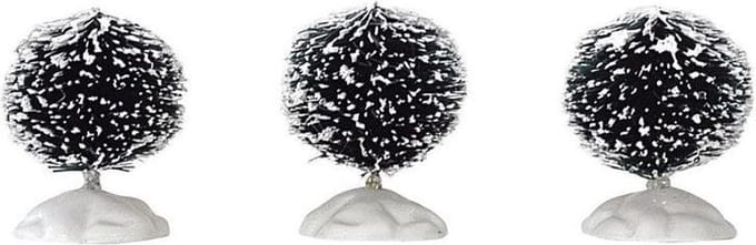 Lemax - Round Bristle Tree -  Set Of 3 -  Mini - Kersthuisjes & Kerstdorpen