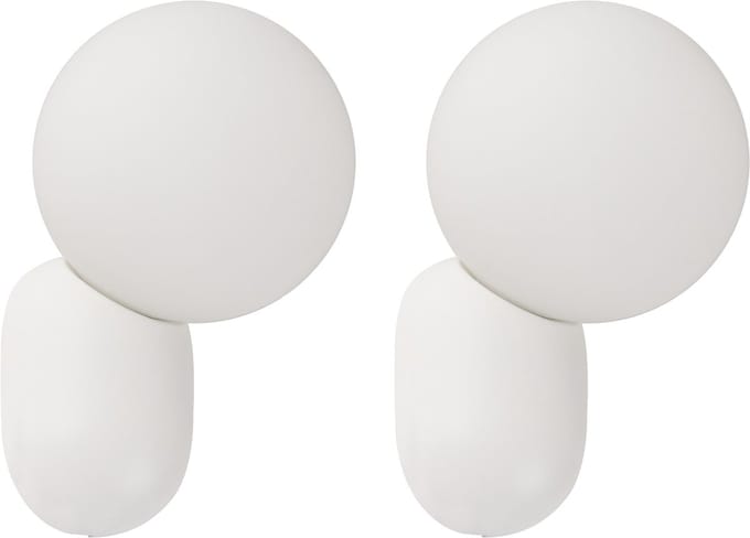 HELME - Wandlamp set van 2 - Wit - Opaalglas