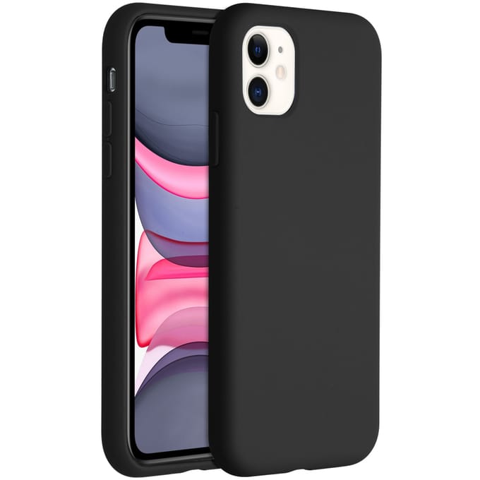 Accezz Hoesje - Geschikt voor Apple iPhone 11 - Liquid Silicone Backcover - Zwart