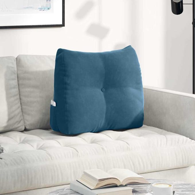 vidaXL - Rugkussen - Blauw - 60 - x - 24 - x - 50 - cm - Fluweel