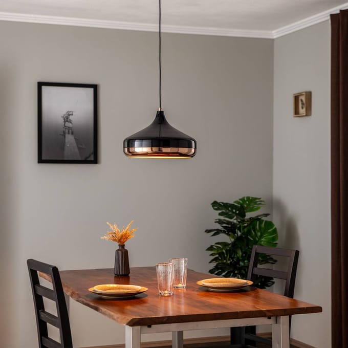Opviq Hanglamp Yildo 253-S 1-lamp Ø36cm zwart/koper