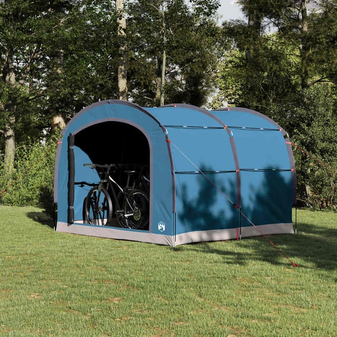 Fietsenoverkapping met Dak en Opbergruimte Blauw 268 x 240 x 191 cm Polyester