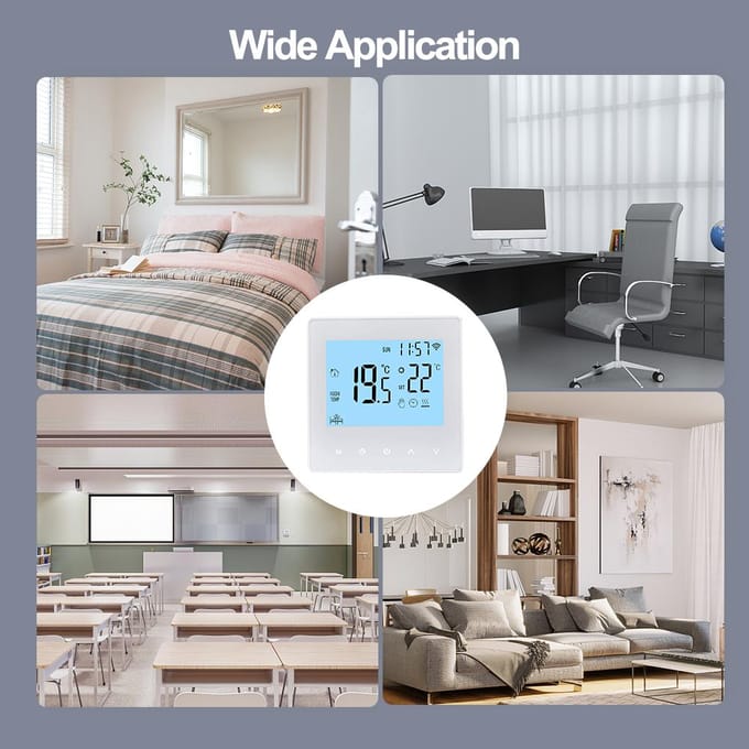 Smart Tuya WiFi-thermostaat 16A/3A Digitaal programmeerbaar LCD-scherm Vloerverwarmingstemperatuur 3A Water Heating blauw/wit