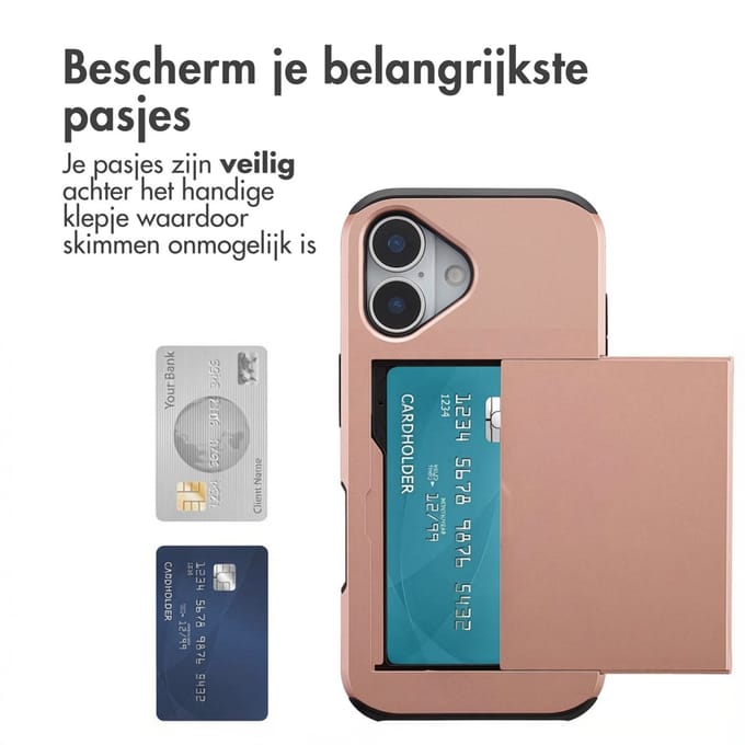imoshion Hoesje met Pasjeshouder - Geschikt voor Apple iPhone 17 - Rosé Goud