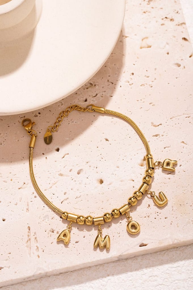AMOUR Armband - Stainless Steel - Gold Plating