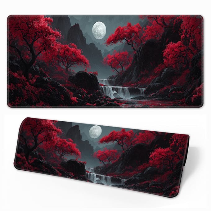 Gaming muismat - 800x300 mm - Antislip - Waterdicht - Gestikte randen (Red Canyon)