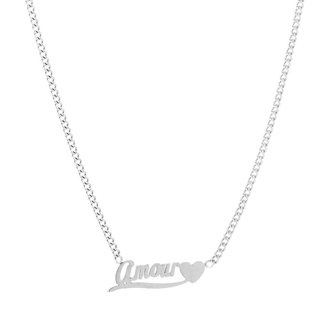 Michelle Bijou - AMOUR ketting met hartje - Silver