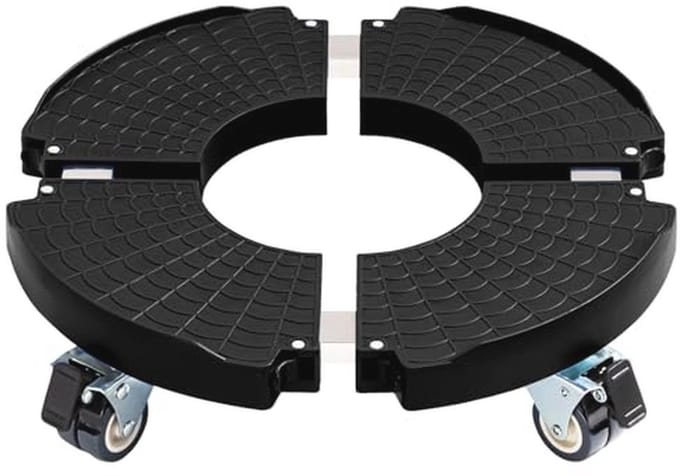 Verstelbare Plant Caddy met Wielen - 420 lbs Capaciteit, Zwart
