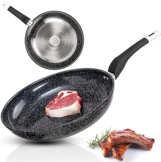 Inductie braadpan met antiaanbaklaag - Graniet gecoate aluminium pan - 28 cm