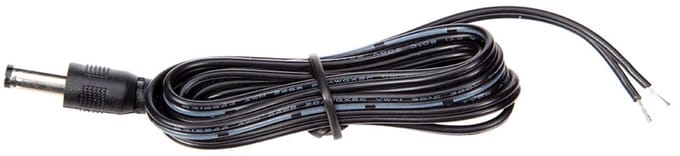 Velleman 1,30 m voedingskabel met mannelijke DC-stekker van 2,1x5,5 mm
