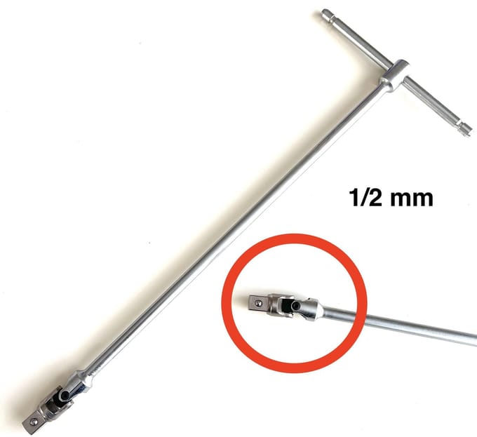Mannelijk verstelbaar t-greep schroevendraaier - ½ mm
