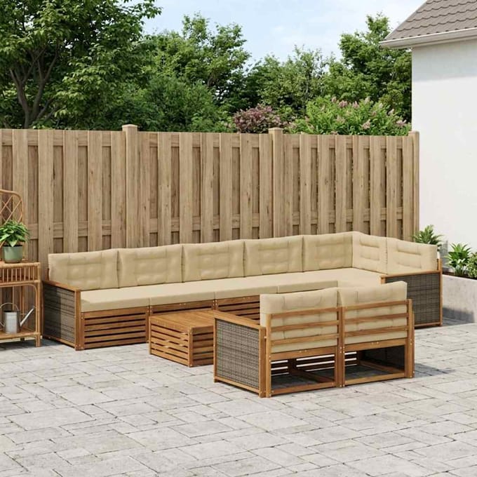 vidaXL - Buiten - bank - set - 9 - st