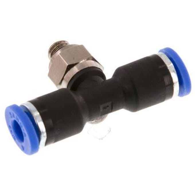 4 Mm X M 5 Inline T-Stuk Insteek Fitting Met Buitendraad Messing/PA 66 NBR Rotatable [2 Stuks]