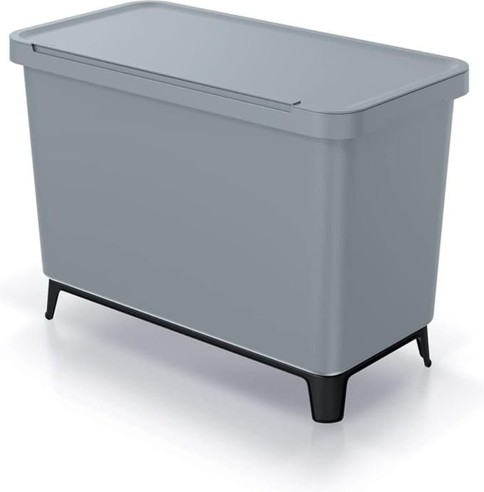 White-Label® Prullenbak op Pootjes - Afvalemmer - Afvalbak - 33L - Grijs