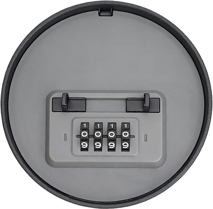 Combinatie sleutelkluis - Opbergbox code - Veilige opslag - 4-cijferig slot - 115 x 115 cm - Grijs