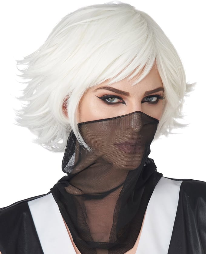 Vegaoo - Korte witte volwassen cosplay pruik