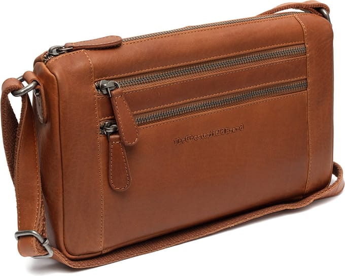 Chesterfield Alberta Waxed Pull Up Schoudertas - Cognac