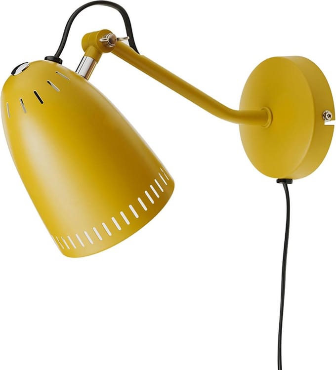 Superliving wandlamp metaal "Dynamo" mat mosterdgeel