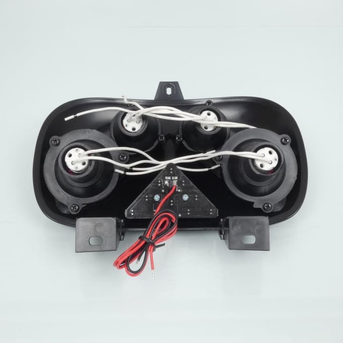 Optique avant One pour scooter Yamaha 50 BWS 1997-2003 noir 4 halogène + 10 LED bleu