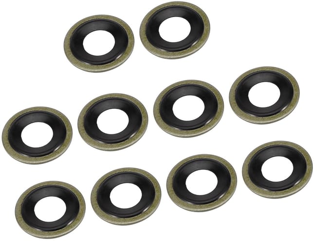 Dailygoods- Olieafvoerstekker - 10 Stuks - Aluminiumlegering - Binnendiameter 12 mm - Buitendiameter 25 mm - Dikte 2 mm - Afdichtring