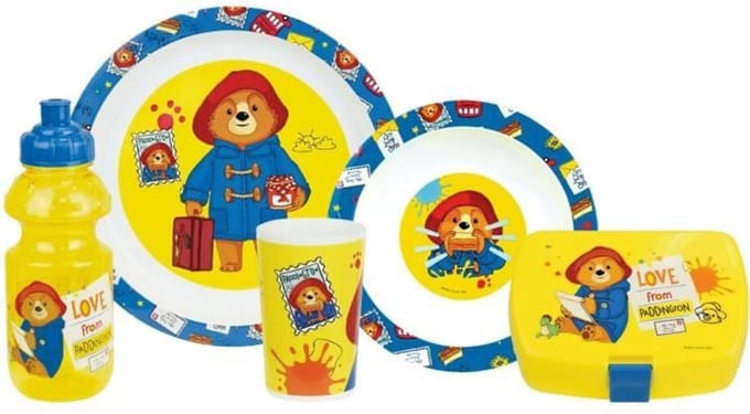 Herbruikbaar servies - FUN HOUSE - PADDINGTON - Bord, soepbord, glas, veldfles en snackbox