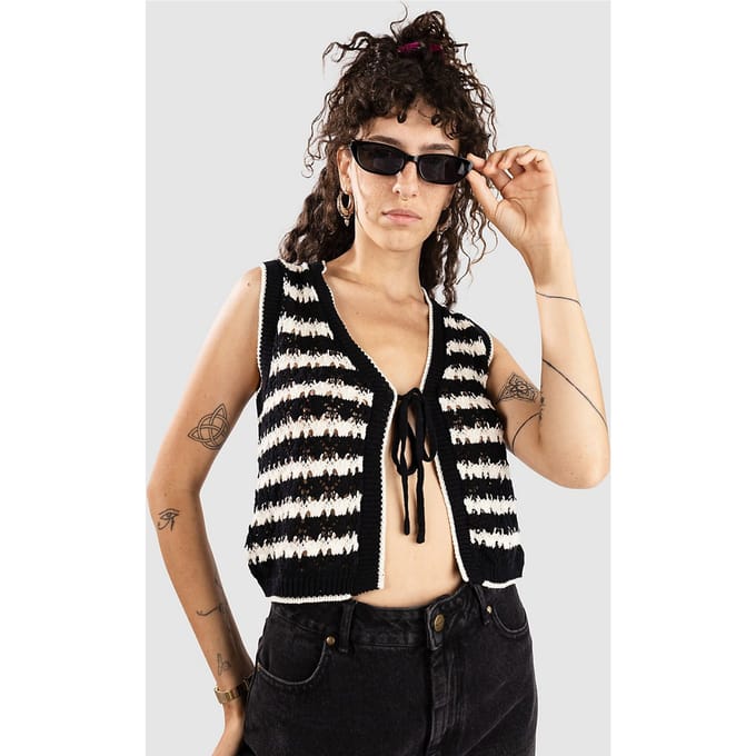 24 Colours 41356A Knitted Vest Trui zwart