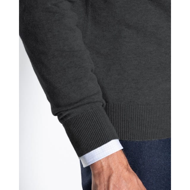 The BLUEPRINT Premium Trui Ronde Hals Donkergrijs Heren