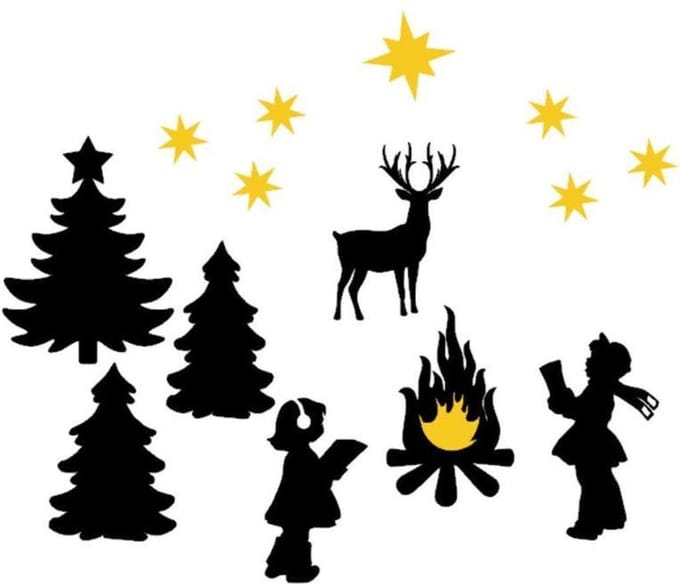 Uitbreidingsset 1 raamsticker kerst wintertafereel herbruikbaar statisch | Rosami