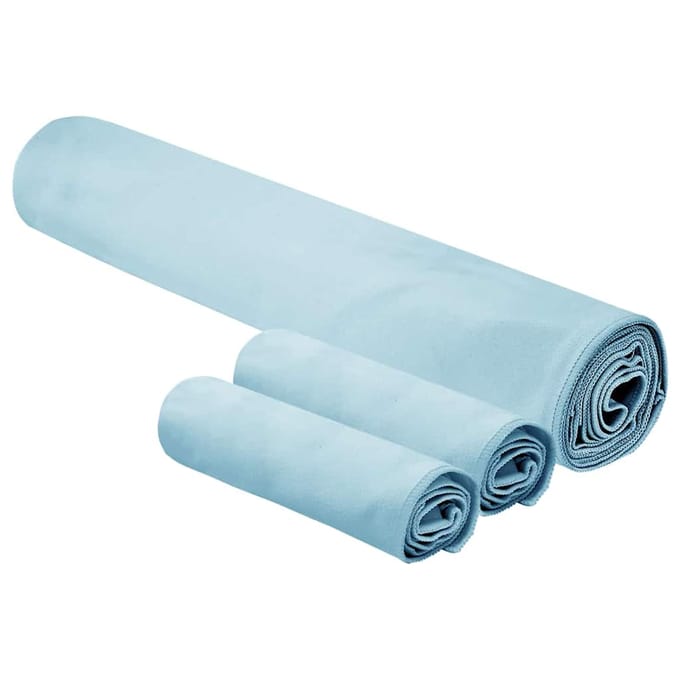 vidaXL - Sporthanddoek - Set - 3 - st - Blauw - 210 - x - 100 - cm