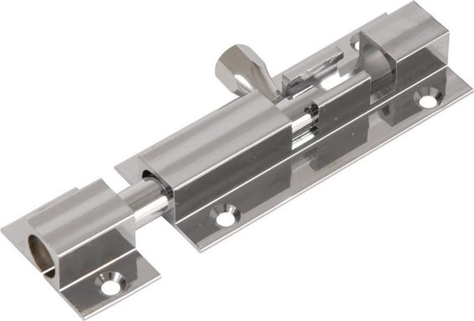 i-Fix Meubelgrendel | recht | messing vernikkeld | 50 mm | inclusief sluitplaat