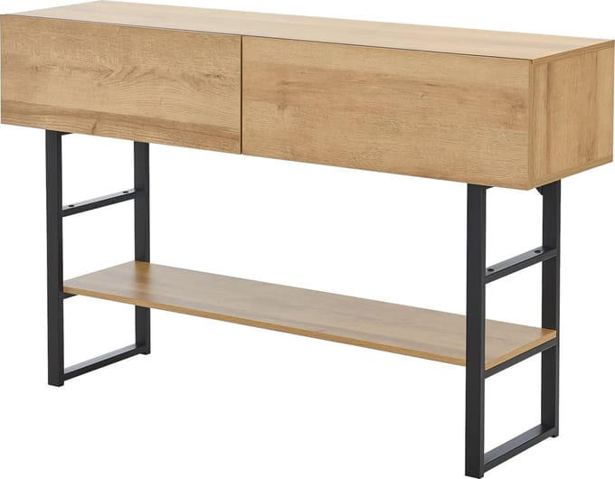 Consoletafel Varberg 120x30x75 cm eikenkleurig en zwart [en.casa]
