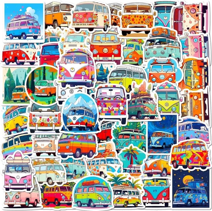 Go Go Gadget - 50 Stickers Mix Pack - Voor Fiets, Step, Laptop, Skateboard, Koffer, Helm, etc. - Camper