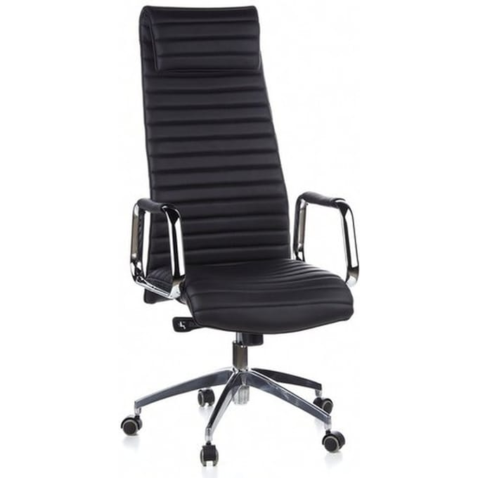 hjh office Aspera 20 - Bureaustoel - Nappaleder - Zwart