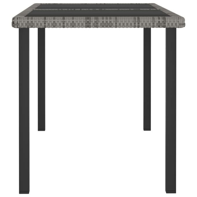 vidaXL - Tuintafel - 140x70x73 - cm - poly - rattan - grijs